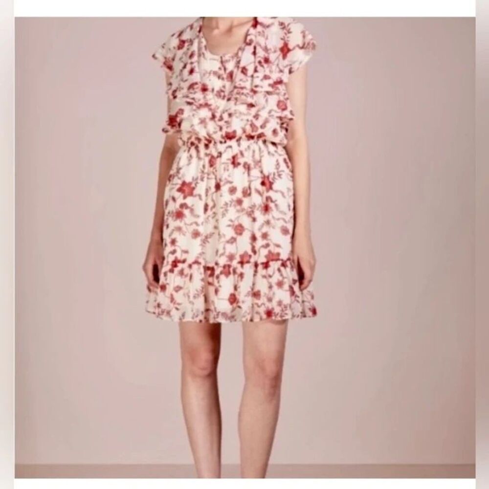 Rebecca Minkoff Floral Ruffle Dress in Red and White Size Large - Picture 16 of 16